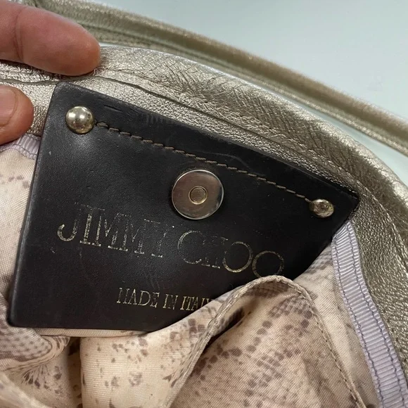 Women’s Vintage Leather Jimmy Choo Sparkly Large Purse 👛 Bag Pre Owned Used - Picture 14 of 16